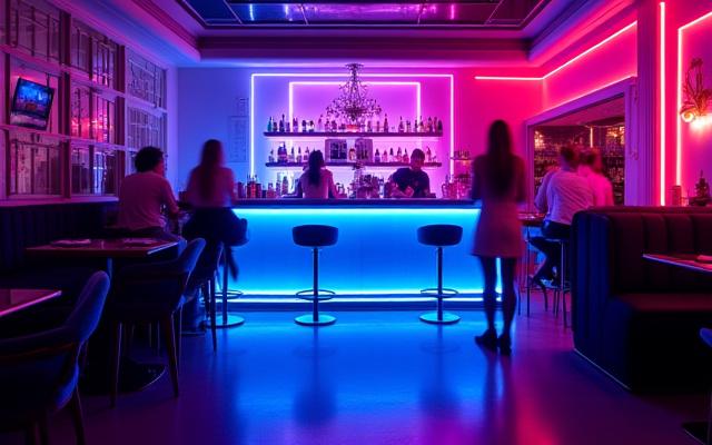 Illuminazione d'atmosfera per un bar lounge