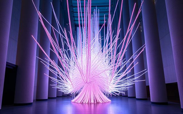 Installazione artistica luminosa al Museo MAXXI